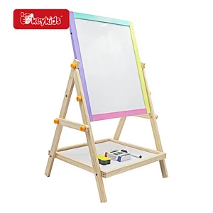 2 IN 1 Easel Chalk Drawing Board Wooden Magentic Whiteboard Blackboard for Kids W12B048B