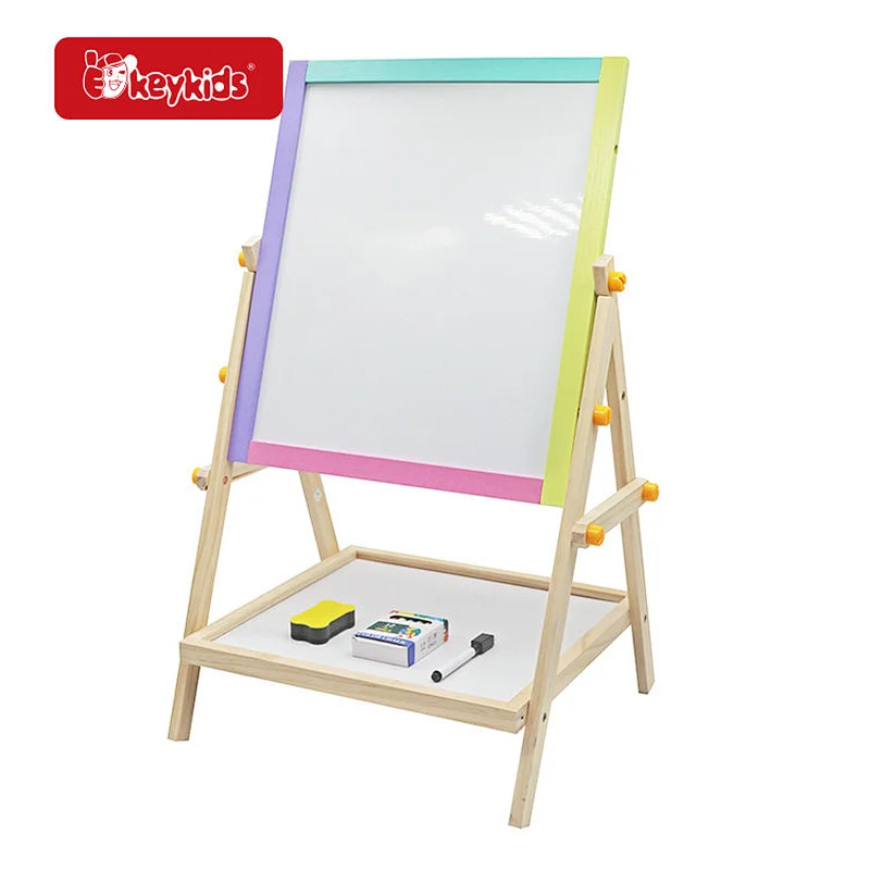 2 IN 1 Easel Chalk Drawing Board Wooden Magentic Whiteboard Blackboard for Kids W12B048B